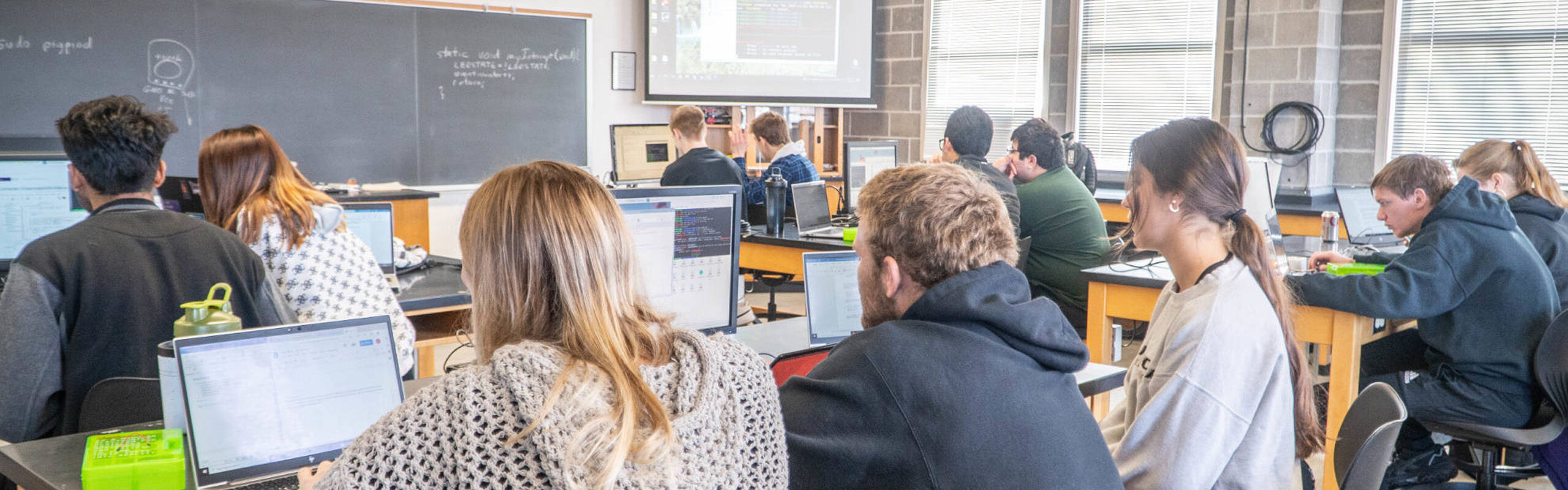 Loras College Students in classroom lab