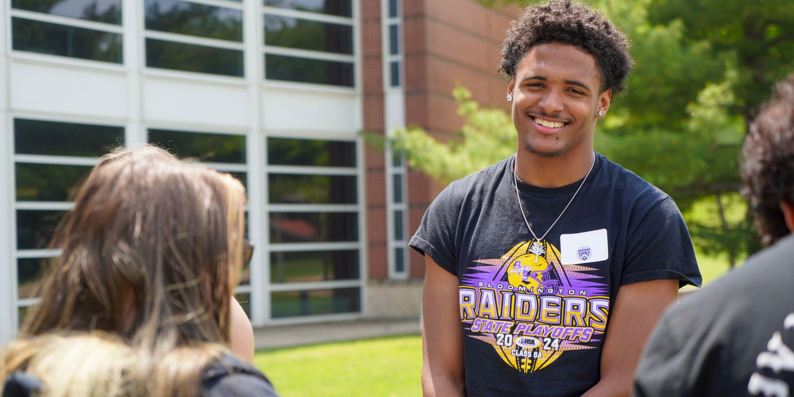 smiling student outside