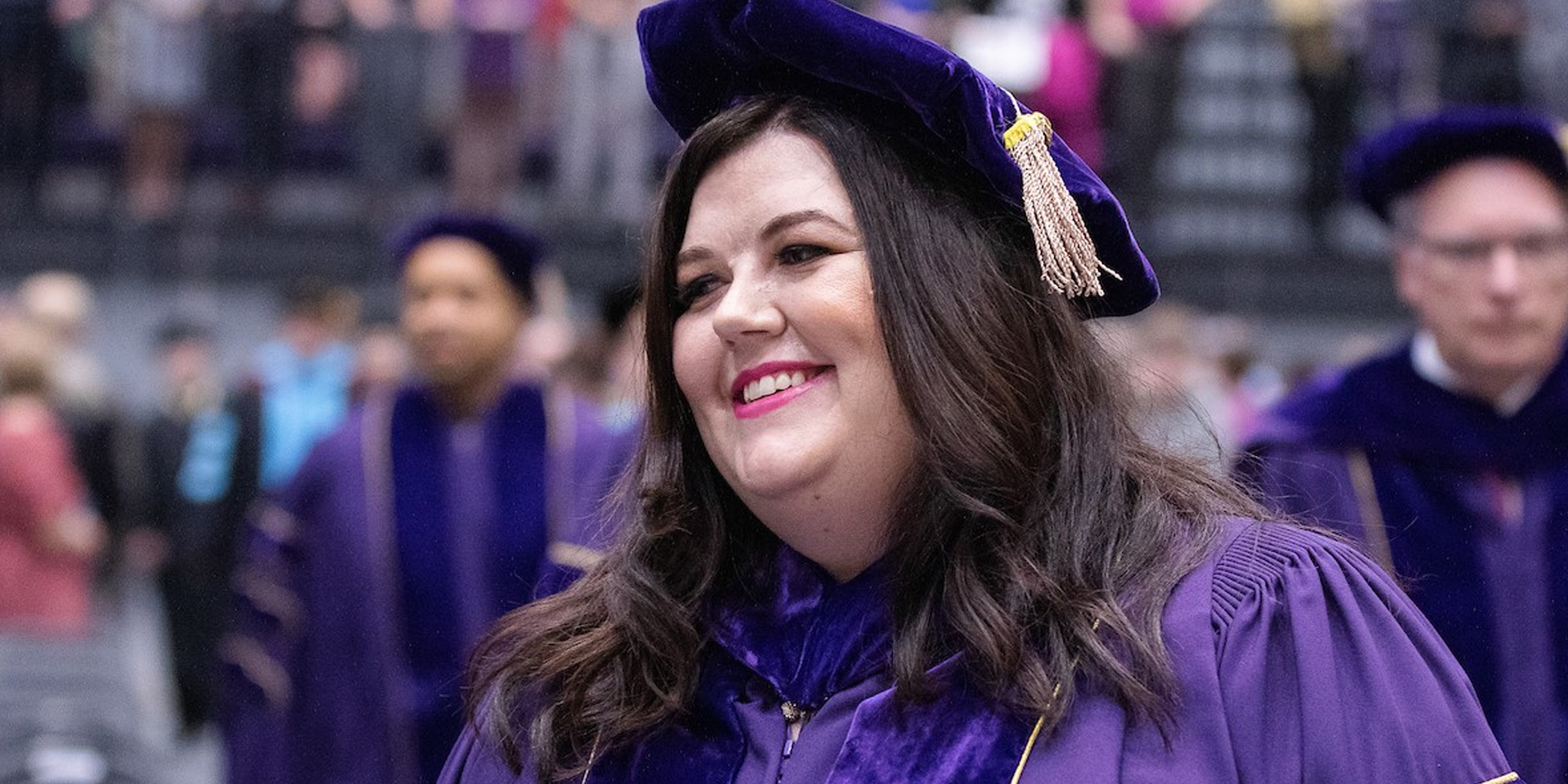 Wendy Schrunk speaking at Loras College Commencement