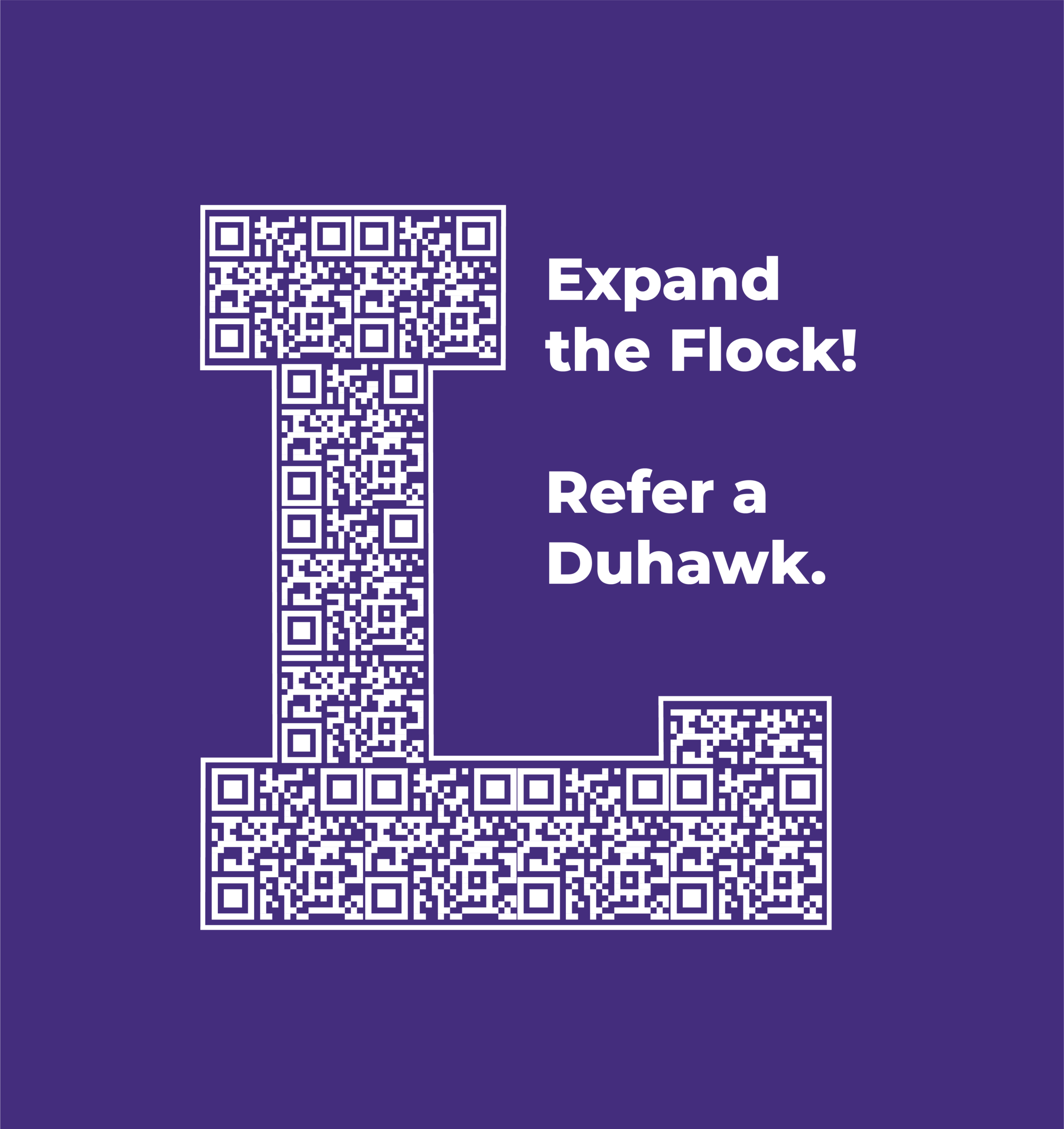 Refer a Duhawk graphic